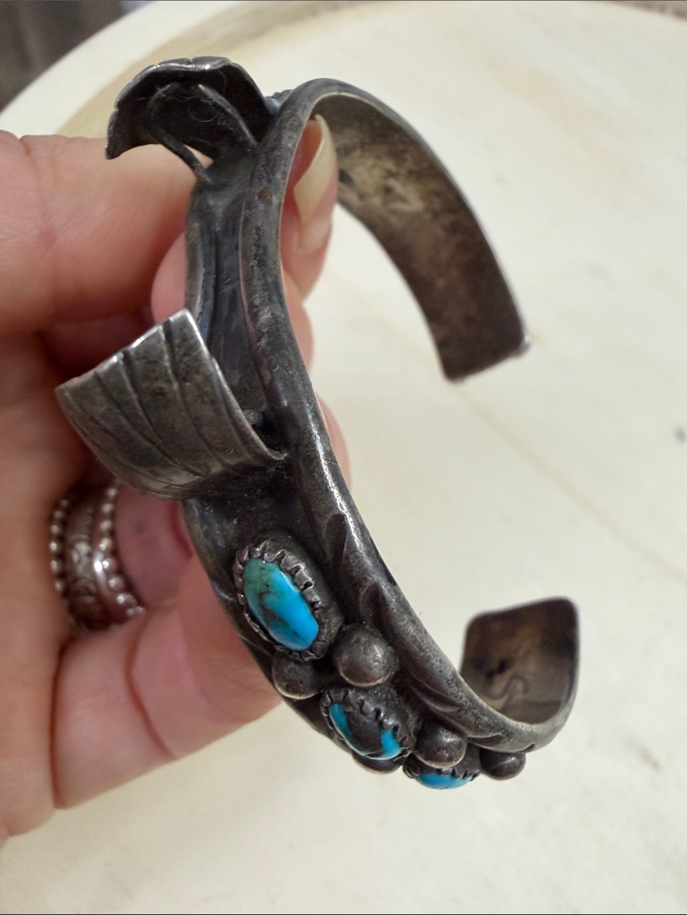 Vintage Sterling Silver Turquoise Watch Cuff